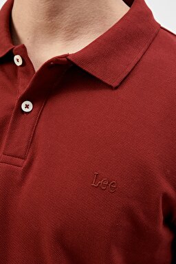 Regular Fit Normal Kesim %100 Pamuk Polo Yaka Kırmızı Tişört - Claret Red-L211810606 (görsel 3)