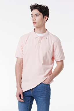 Regular Fit Normal Kesim Polo Yaka %100 Pamuk Tişört - Pink-L211810611