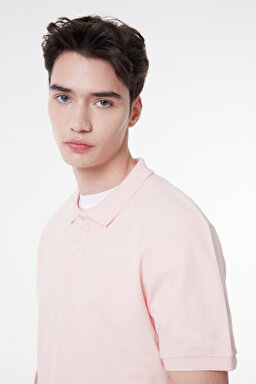 Regular Fit Normal Kesim Polo Yaka %100 Pamuk Tişört - Pink-L211810611 (görsel 2)