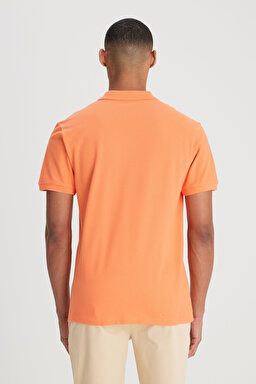 Regular Fit Normal Kesim %100 Pamuk Polo Yaka Turuncu Tişört - Orange-L211810700 (görsel 5)