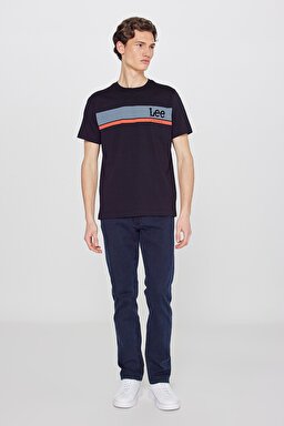 Regular Fit Normal Kesim Sıfır Yaka %100 Pamuk Logolu Tişört - Black-L211918001 (görsel 3)