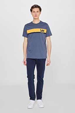 Regular Fit Normal Kesim Sıfır Yaka %100 Pamuk Logolu Tişört - Anthracite-L211918003 (görsel 3)