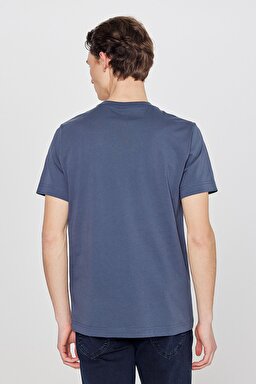 Regular Fit Normal Kesim Sıfır Yaka %100 Pamuk Logolu Tişört - Anthracite-L211918003 (görsel 5)