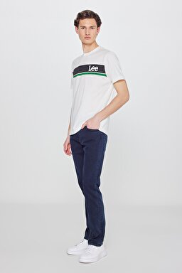 Regular Fit Normal Kesim Sıfır Yaka %100 Pamuk Logolu Tişört - Off White-L211918102 (görsel 3)