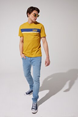 Regular Fit Normal Kesim %100 Pamuk Bisiklet Yaka Sarı Tişört - Yellow-L211918200 (görsel 4)