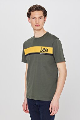 Regular Fit Normal Kesim %100 Pamuk Bisiklet Yaka Haki Tişört - Khaki-L211918801