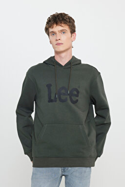 Regular Fit Normal Kesim %100 Pamuk Kapüşonlu Sweatshirt - Olive-L212021308 (görsel 2)