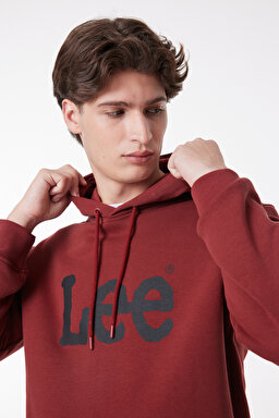 Regular Fit Normal Kesim %100 Pamuk Kapüşonlu Sweatshirt - Wine-L212021810 (görsel 2)
