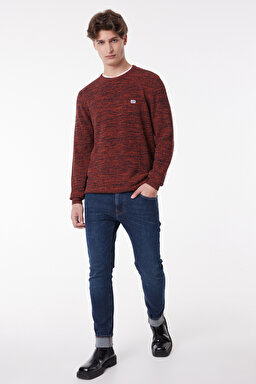 Regular Fit Normal Kesim Bisiklet Yaka Triko Kazak - Orange-L212149700 (görsel 2)