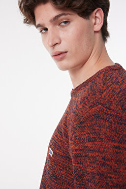 Regular Fit Normal Kesim Bisiklet Yaka Triko Kazak - Orange-L212149700 (görsel 4)