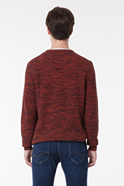 Regular Fit Normal Kesim Bisiklet Yaka Triko Kazak - Orange-L212149700 (görsel 5)