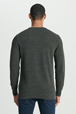 Regular Fit Normal Kesim Sıfır Yaka Triko - Khaki-L212149801 (görsel 5)