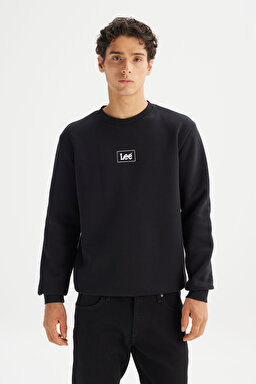 Regular Fit Normal Kesim Bisiklet Yaka İçi Polarlı Siyah Sweatshirt - Black-L212299001 (görsel 3)