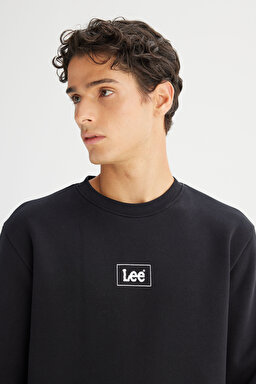 Regular Fit Normal Kesim Bisiklet Yaka İçi Polarlı Siyah Sweatshirt - Black-L212299001 (görsel 4)