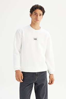 Regular Fit Normal Kesim Sıfır Yaka Sweatshirt - Off White-L212299102