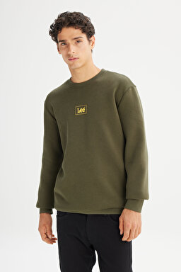 Regular Fit Normal Kesim Sıfır Yaka Sweatshirt - Khaki-L212299801 (görsel 3)
