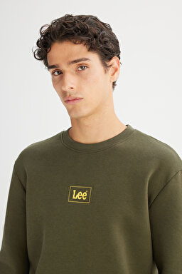 Regular Fit Normal Kesim Sıfır Yaka Sweatshirt - Khaki-L212299801 (görsel 4)