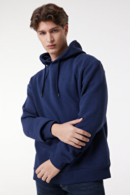 Regular Fit Normal Kesim Kapüşonlu Sweatshirt - Navy-L212301410