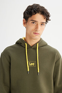 Regular Fit Normal Kesim Kapüşonlu Sweatshirt - Khaki-L212302801 (görsel 4)