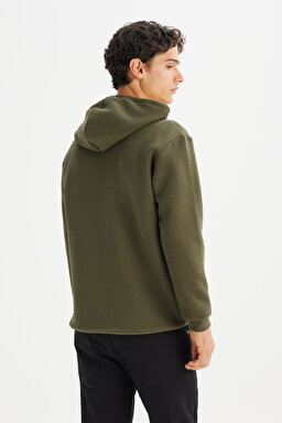 Regular Fit Normal Kesim Kapüşonlu Sweatshirt - Khaki-L212302801 (görsel 5)