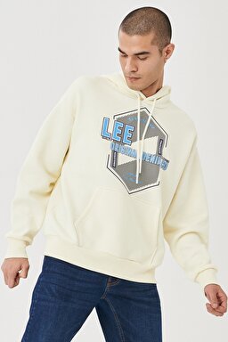 Regular Fit Normal Kesim Kapüşonlu Sweatshirt - Off White-L212304102