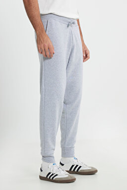 Slim Fit Dar Kesim Jogger Pantolon - Gray Melange-L212306036 (görsel 3)