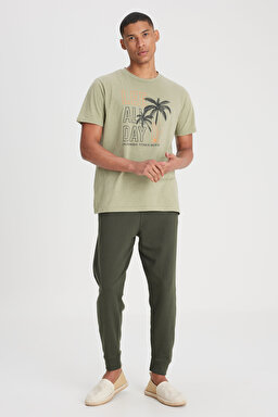 Slim Fit Dar Kesim Normal Bel Haki Sweatpant Eşofman Altı - Khaki-L212306801
