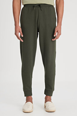 Slim Fit Dar Kesim Normal Bel Haki Sweatpant Eşofman Altı - Khaki-L212306801 (görsel 4)