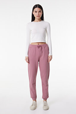 Regular Fit Normal Kesim İçi Polarlı Sweatpant Eşofman Altı - Dark Mauve-L221036A65 (görsel 2)