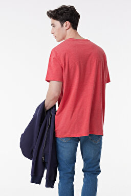 Regular Fit Normal Kesim Bisiklet Yaka Kırmızı Tişört - Red-L221059600 (görsel 5)