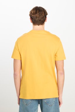 Regular Fit Rahat Kesim %100  Pamuk Kısa Kollu Crew Neck Tişört - Mustard-L221069210 (görsel 5)