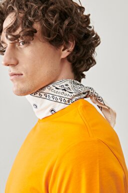 Regular Fit Rahat Kesim %100  Pamuk Kısa Kollu Crew Neck Tişört - Orange-L221069700 (görsel 5)