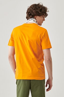 Regular Fit Rahat Kesim %100  Pamuk Kısa Kollu Crew Neck Tişört - Orange-L221069700 (görsel 6)