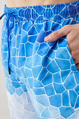 Regular Fit Normal Kesim Şort Mayo - Blue-L221327400 (görsel 3)