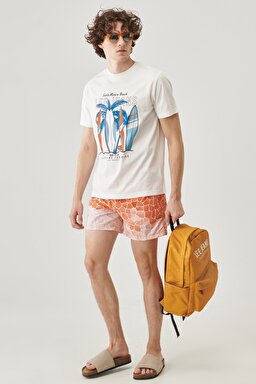 Regular Fit Normal Kesim Şort Mayo - Orange-L221327700 (görsel 5)