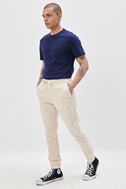 Regular Fit Normal Kesim Kırık Beyaz Sweatpant Eşofman Altı - Off White-L221330102 (görsel 3)