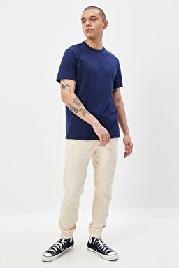 Regular Fit Normal Kesim Kırık Beyaz Sweatpant Eşofman Altı - Off White-L221330102 (görsel 4)