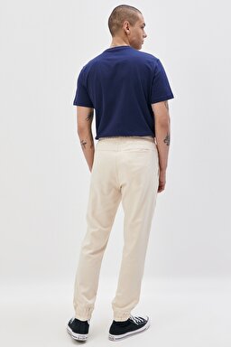 Regular Fit Normal Kesim Kırık Beyaz Sweatpant Eşofman Altı - Off White-L221330102 (görsel 6)