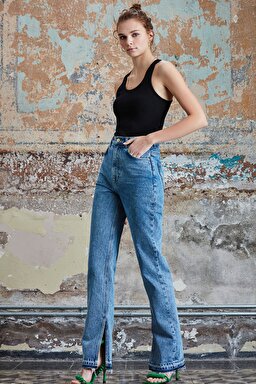 STBA Kadın Siyah Kolsuz Atlet Tişört - Black-L221464001 (görsel 2)
