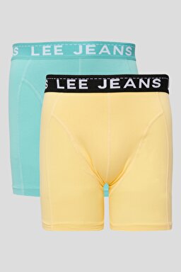 Jackadandy Regular Fit Sarı Yeşil Logolu 2'li Boxer Paketi - Multi-L221514900