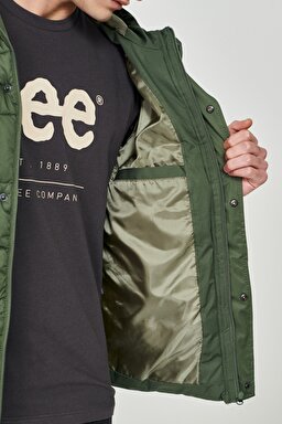 Regular Fit Normal Kesim Dik Yaka Haki Şişme Mont - Khaki-L222014801 (görsel 6)