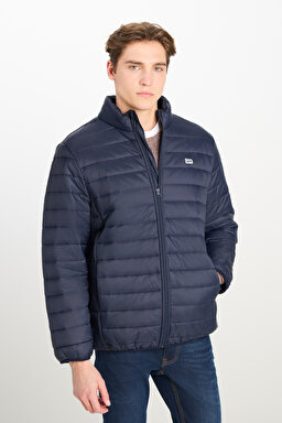 Regular Fit Normal Kesim Kapüşonlu Lacivert Şişme Mont - Navy-L222087410