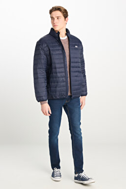 Regular Fit Normal Kesim Kapüşonlu Lacivert Şişme Mont - Navy-L222087410 (görsel 3)