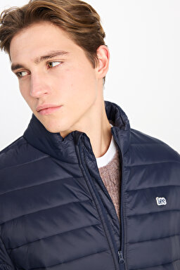Regular Fit Normal Kesim Kapüşonlu Lacivert Şişme Mont - Navy-L222087410 (görsel 4)