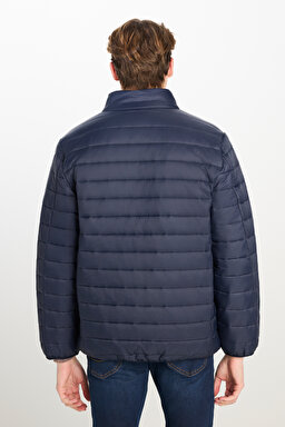 Regular Fit Normal Kesim Kapüşonlu Lacivert Şişme Mont - Navy-L222087410 (görsel 5)