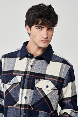 Regular Fit Normal Kesim Lacivert Kaşe Ceket - Navy-L222107410 (görsel 5)