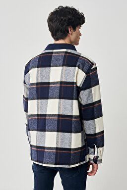 Regular Fit Normal Kesim Lacivert Kaşe Ceket - Navy-L222107410 (görsel 6)