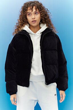 Regular Fit Normal Kesim Siyah Şişme Mont - Black-L222181001 (görsel 2)