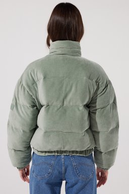 Regular Fit Normal Kesim Açık Gri Şişme Mont - Light Green-L222181299 (görsel 6)