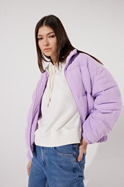 Regular Fit Normal Kesim Lila Şişme Mont - Lilac-L222181505 (görsel 4)